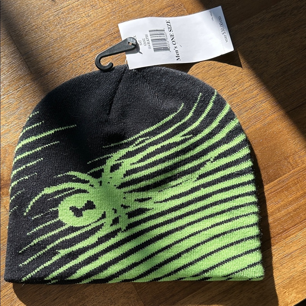 Spyder Black and Green Men's Beanie
